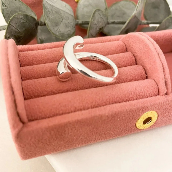 925 Sterling Silver Double Bar Ring Minimalist Chunky Bar Ring Wrap Ring - Picture 10 of 10